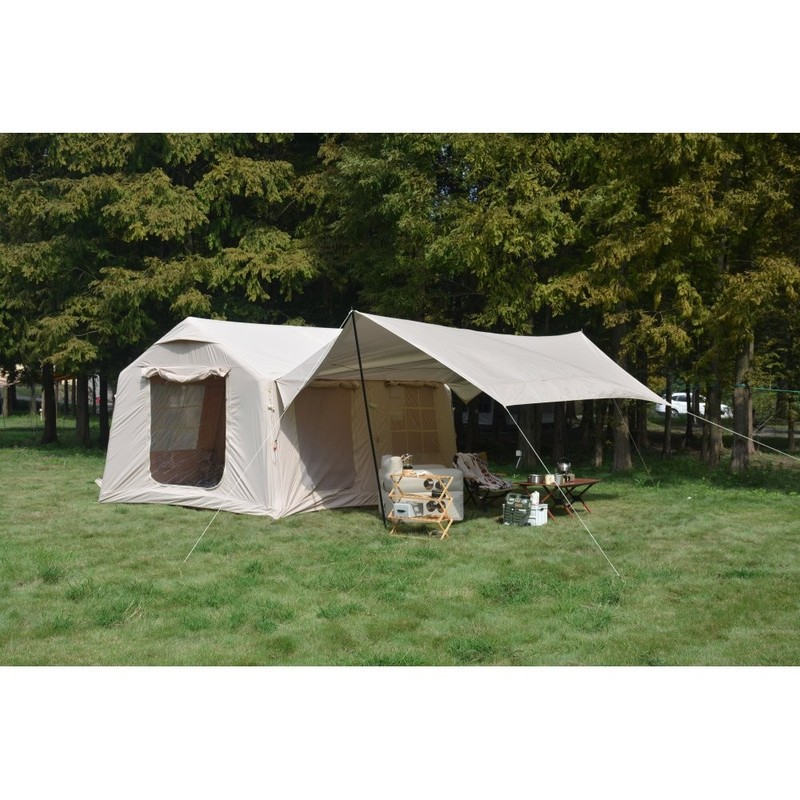 Inflatable Camping Tent 9.8x13ft Hand Pump 8-Person Air Glamping Tent,Waterproof