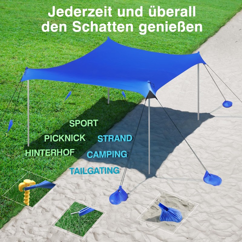 Beach Shell, Beach Tent Sun Shade UV 50+, Windbreak Beach Tent, Portable... gallery