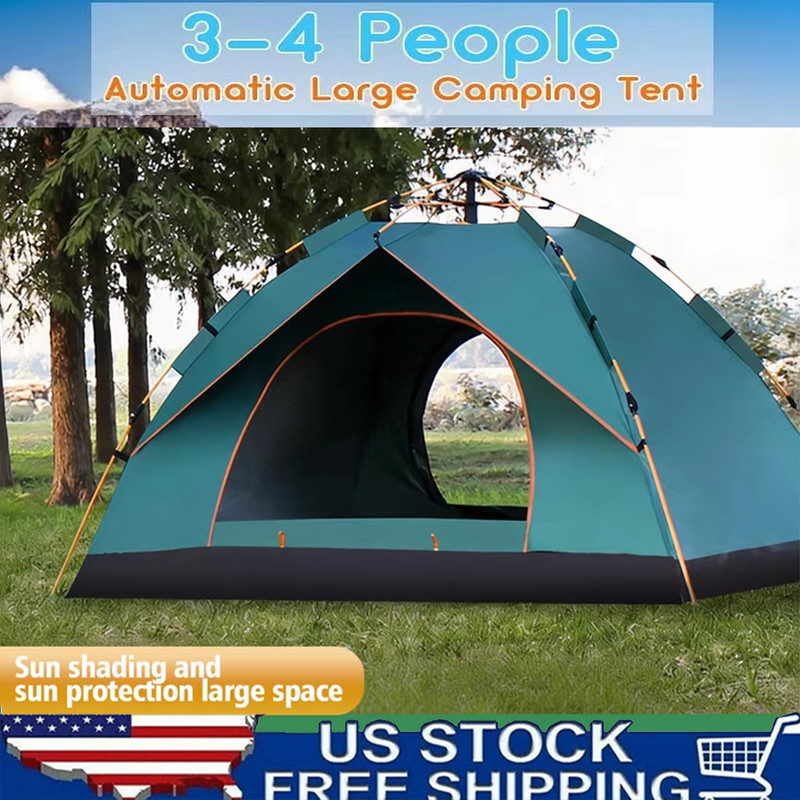 3-4 Person Pop Up Tents Waterproof Windproof Instant Tent for Camping Hiking USA