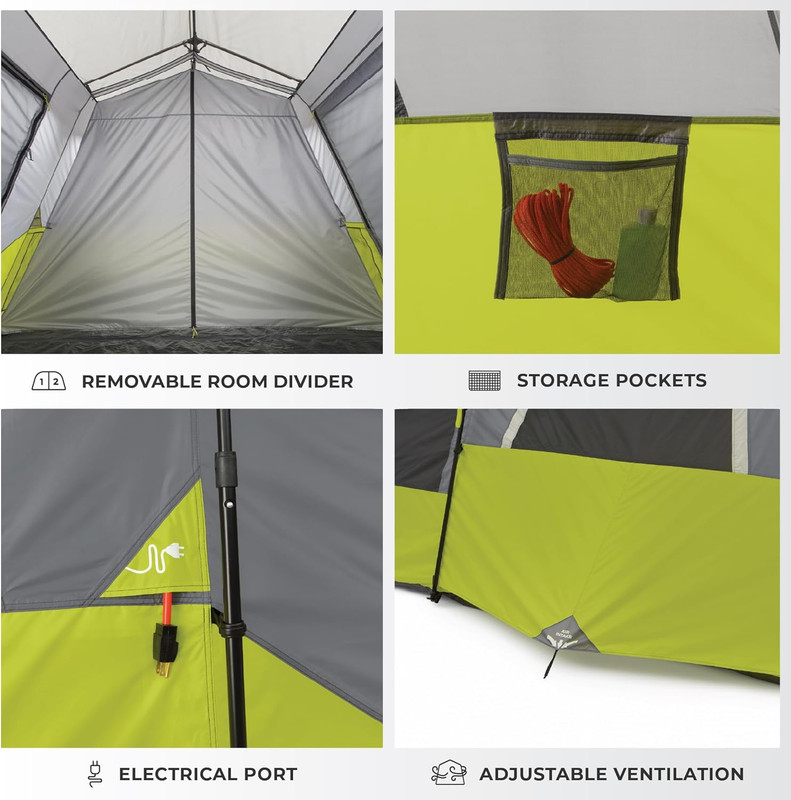 9 Person Instant Cabin Tent - 14' X 9', Green (40008) gallery