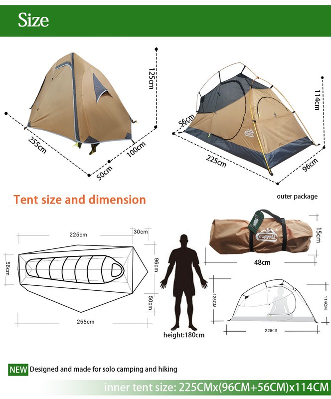 Camppal 1 Single Person 4 Seasons Lightweight Backpacking Tent for Solo Camping! gallery