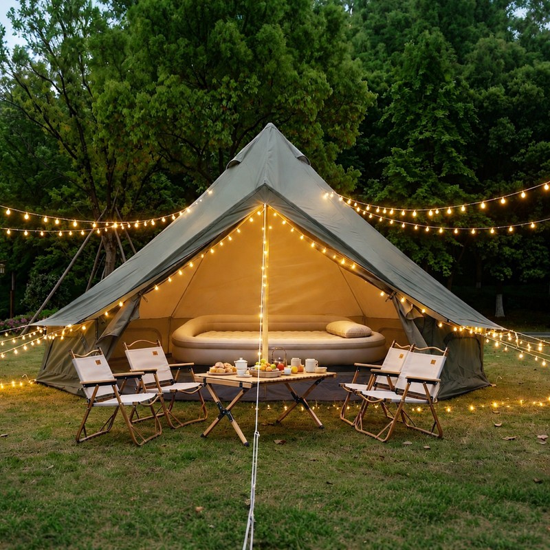 Oxford Bell Tent Yurt Tent Outdoor Glamping Camping Tent Canopy With Stove Jack
