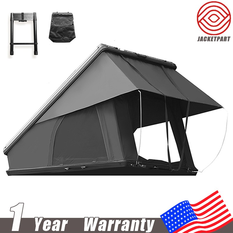 2-3 Pax Car Roof Top Tent Hardshell Overland Camping Tent w/ Ladder for Van Jeep