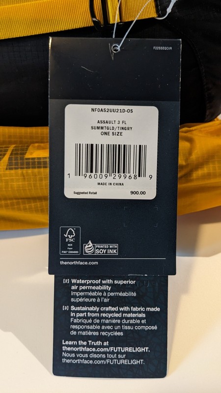THE NORTH FACE Assault 3 FUTURELIGHT Tent Summit Gold 3+ Season NWT $900 Rtl gallery
