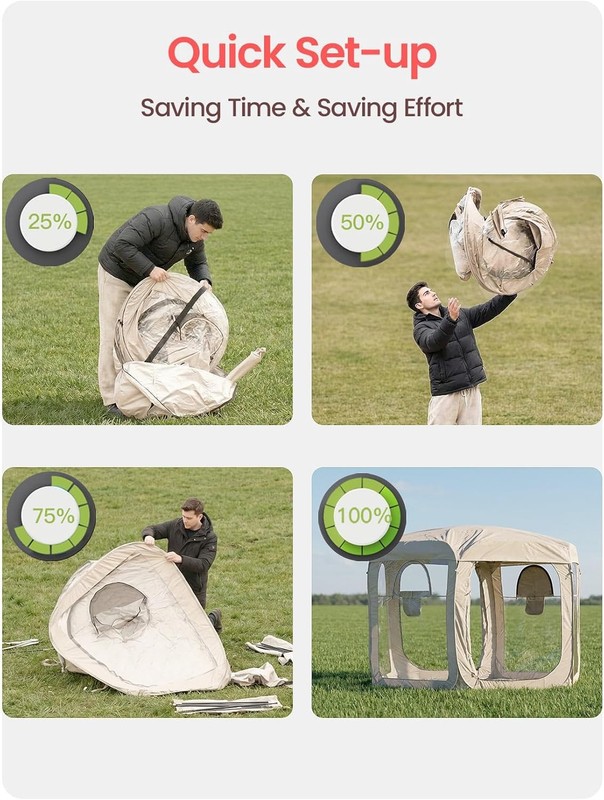 Pop up Bubble Tent Screen House 10’X10’Large Camping Sun Shelter,Weather & Cold gallery