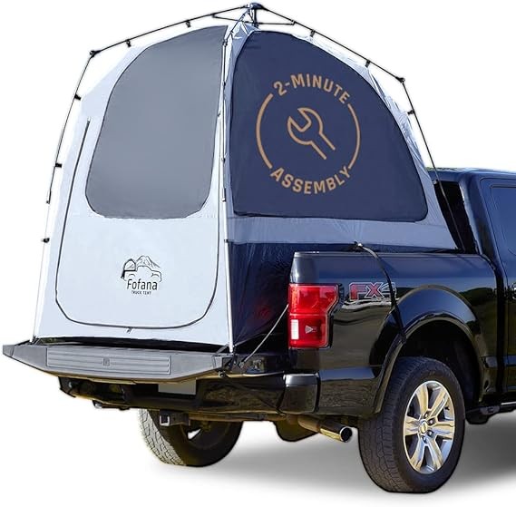 Fofana Pop Up Truck Bed Tent Mid Size 2 Person Gray gallery