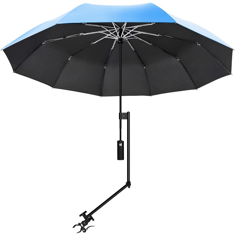 XLINGZA UPF 50+ Beach Umbrella with Adjustable Universal Clamp