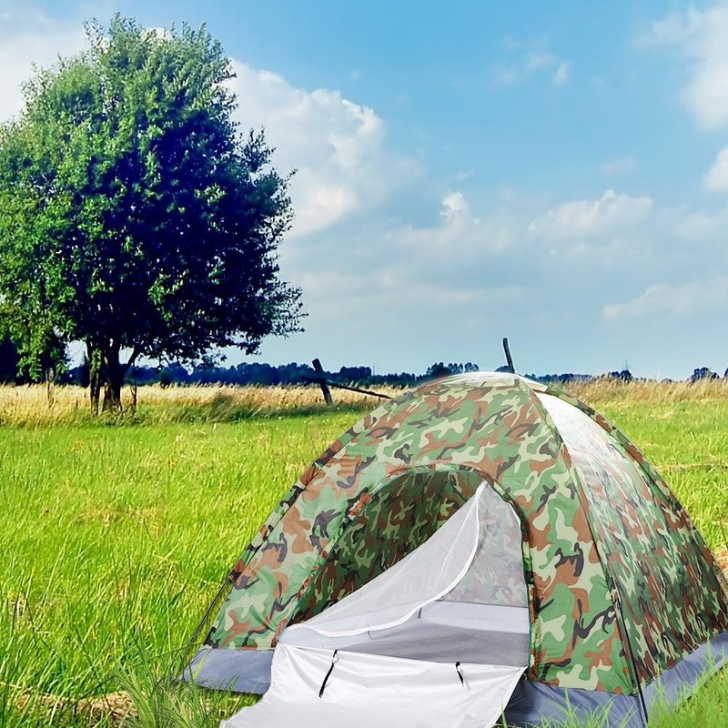 Camping Tent 3-4 Person Family Dome Tent Waterproof Camouflage