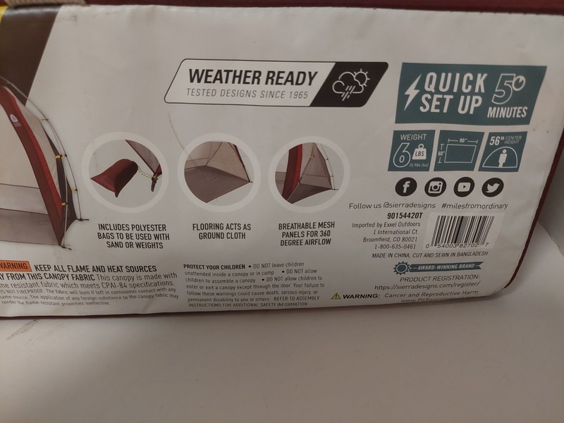 Portable Cabana Lightweight Shade Sierra Designs 90 x 60 x 56 New In Box W/Case gallery