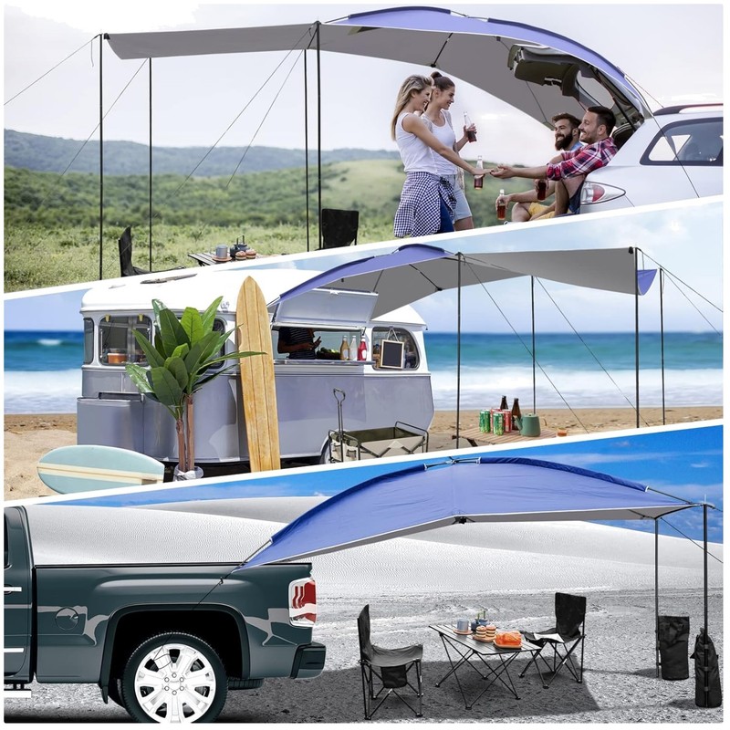Wind-Resistant Car Awning with Sun Protection