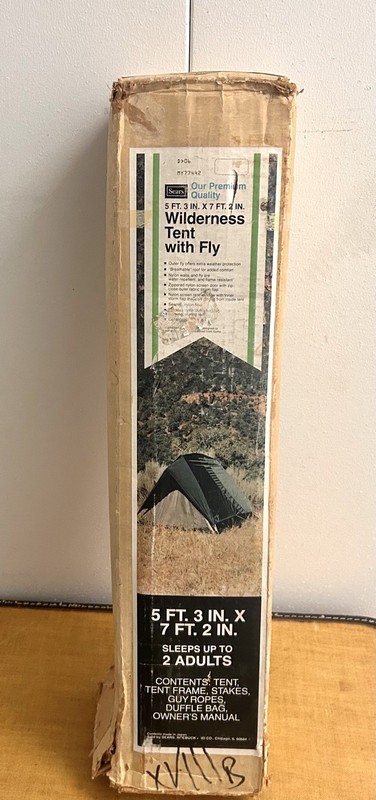 Vintage Sears Two Person A-frame Nylon Sport Tent Model 308.774420 UNUSED 1970s