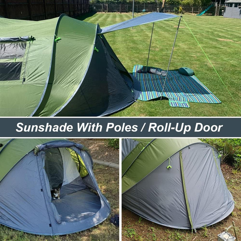 6 Person Easy Pop up Tents for Camping - Double Layer Waterproof Instant Tent w gallery