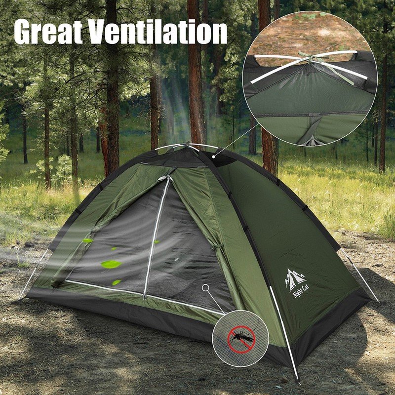 Night Cat 1 Person Tent Camping Tent Canopy Waterproof Hiking Outdoor with Bag gallery