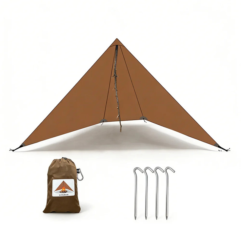Ultralight Camping Wind Screen 210G 20D Nylon Flame Retardant 1.9×1.1M No Needed