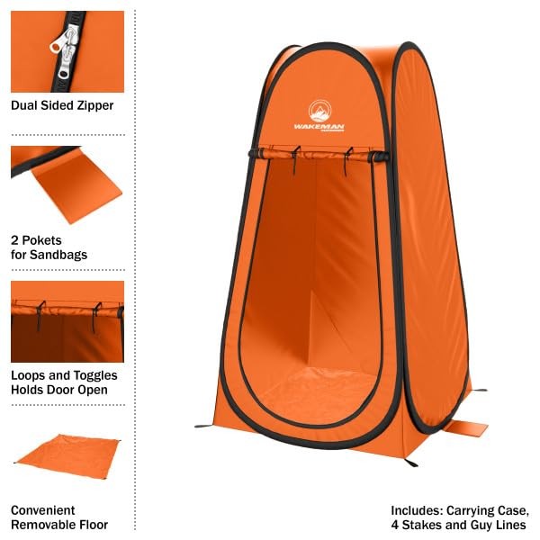 Pop Up Pod - Privacy Shower Tent, Dressing Room, or Portable Toilet Orange gallery