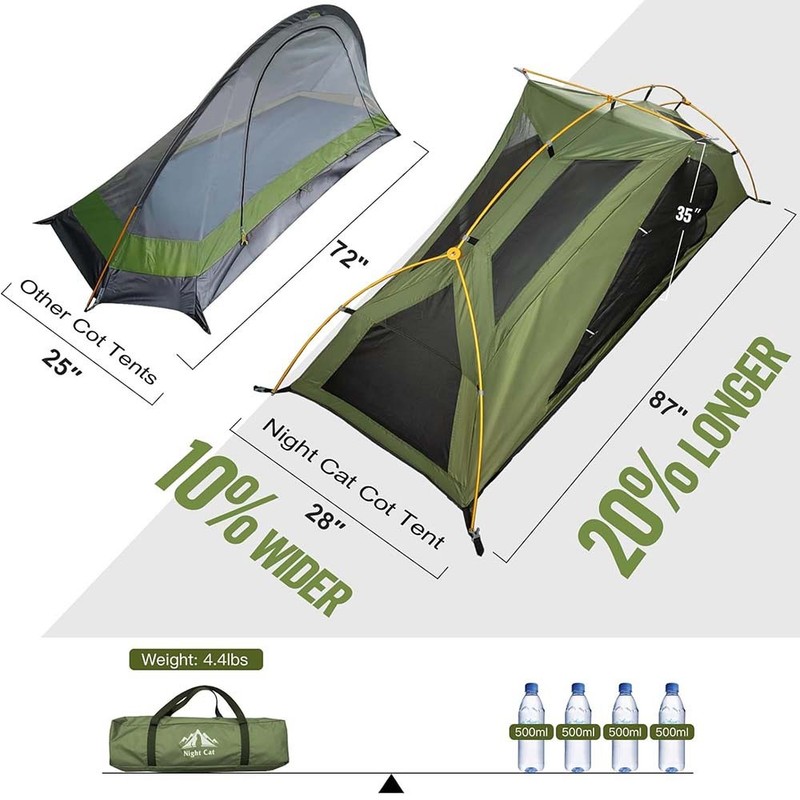 Folding Camping Cot Camping Tent Elevated with Rain Covers for Outdoor Hiking gallery