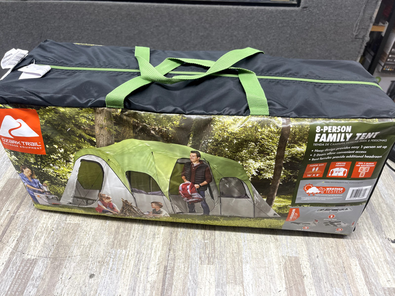 Camping Gear Ozark Trail, 8 Person, 16' x 8' x wt221608 Clip & Camp Family Tent
