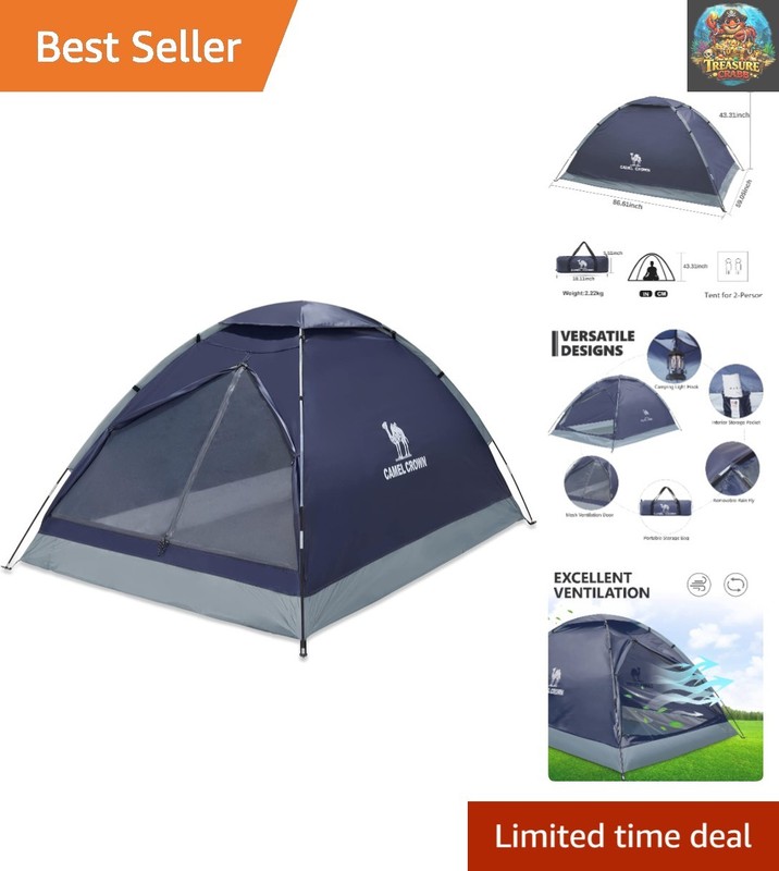 Navy Blue Waterproof Tent for 2 – Lightweight, Spacious, Perfect for Adventures