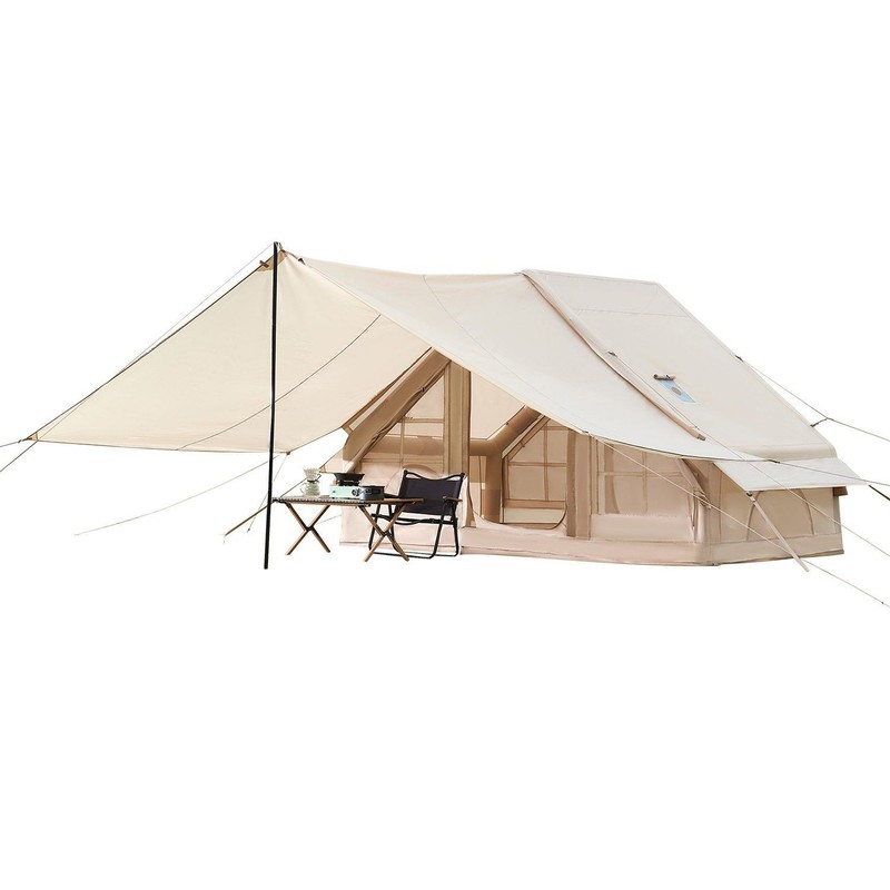 300D Oxford Inflatable Tent 3-5P, PU3000, Canopy, Stove Jack, Hand Pump