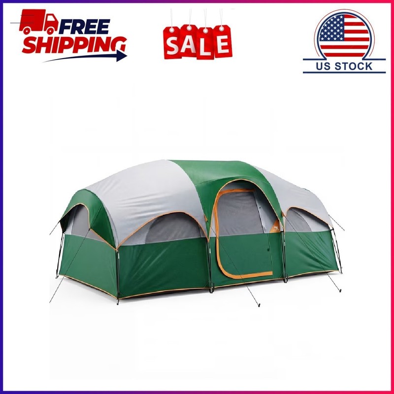 Gianna 8-Person Waterproof Family Camping Tent with Room Divider, Easy Setup Lar