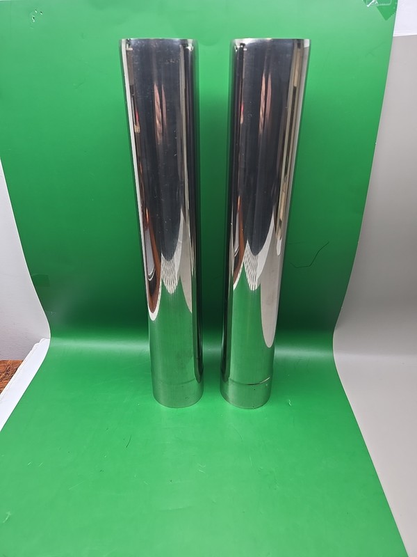 2 X -2.36″ X 14.2″ STAINLESS STRAIGHT TENT STOVE CHIMNEY PIPE-CAMPING HOT TENT