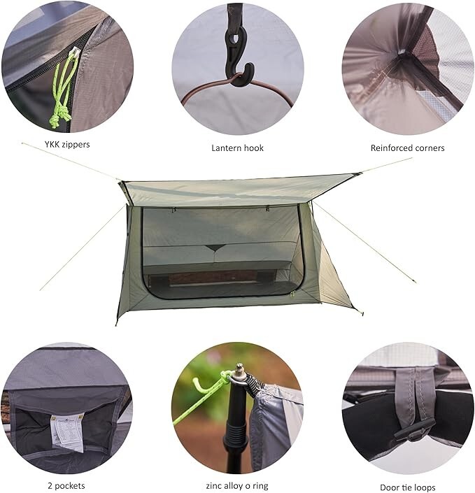 Sirius Two Ultralight Backpacking Tent, 2 Person Trekking Pole Backpacking Te... gallery