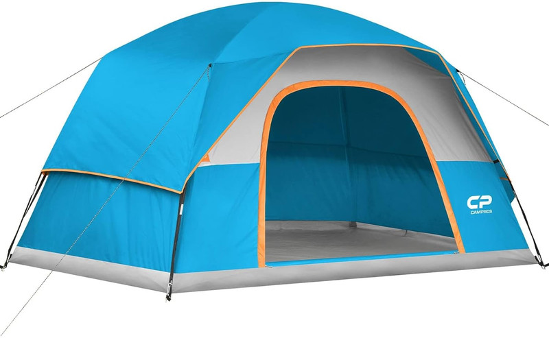 Camping Tent 2/4/6 Person, Waterproof Windproof Double Layer Dome Tent, Easy Set