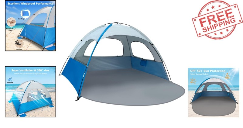 Spacious Outdoor Sun Shelter Tent with Fiberglass Frame for Family Adventures gallery