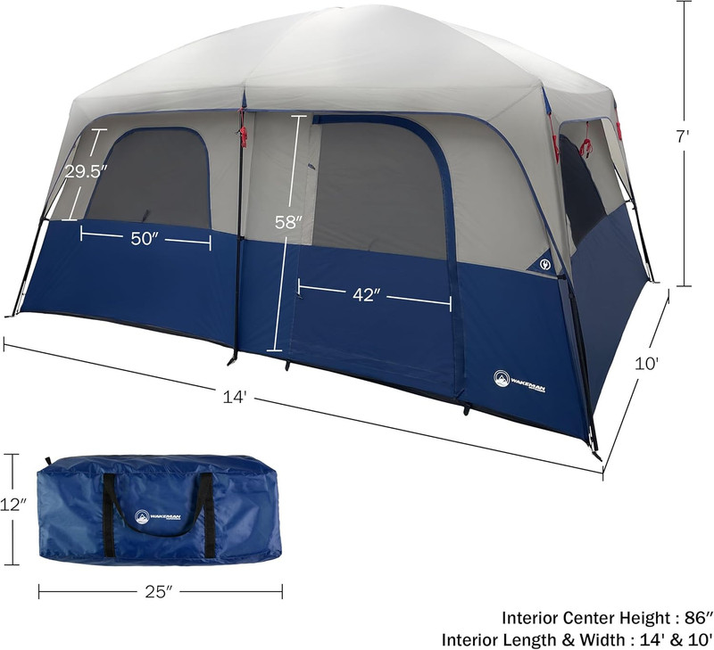 10 Person Camping Tent - Large Outdoor Tent with Room Divider and Rainfly - Fami gallery