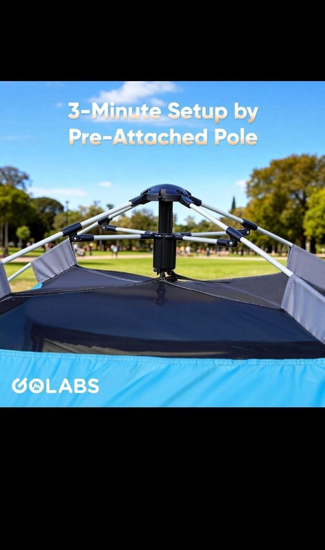 blue outdoor camping tent by GOLABS, water proof, multiple windows, very cozy gallery