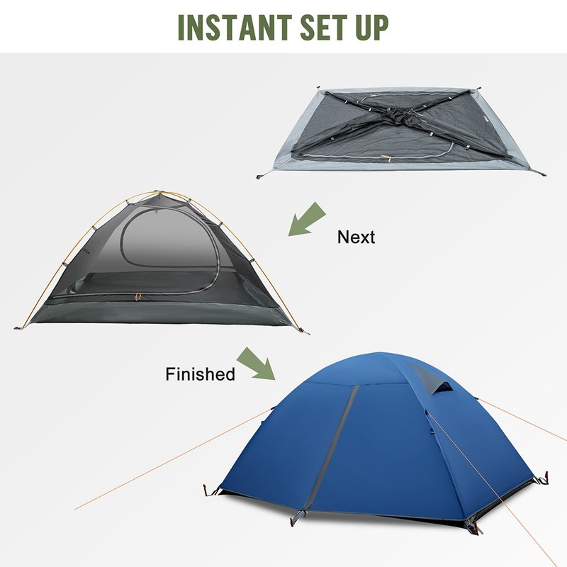 Night Cat 2 Person Camping Tent Waterproof Two Doors Easy Setup Double Layer gallery
