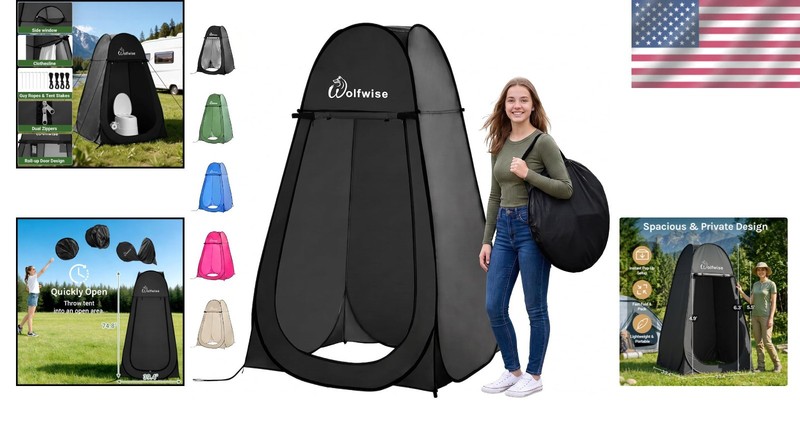Portable Camping Privacy Tent with Ventilation Window - Quick & Easy Setup gallery