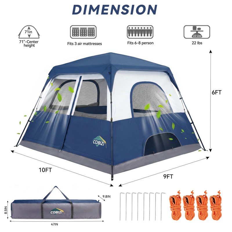 6-8 Person Camping Tent Lightweight Portable Outdoor Family Tents for Camping gallery
