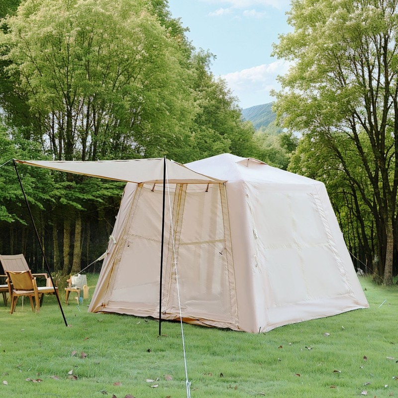 5.76m² Inflatable Tent 2-3 Person 4 Season Waterproof Glamping Tent with Canopy