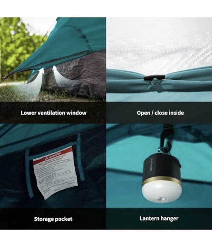 IDOOGEN Max Dome 4P 4 Person Dome Tent Water-Resistant Polyester Teal gallery
