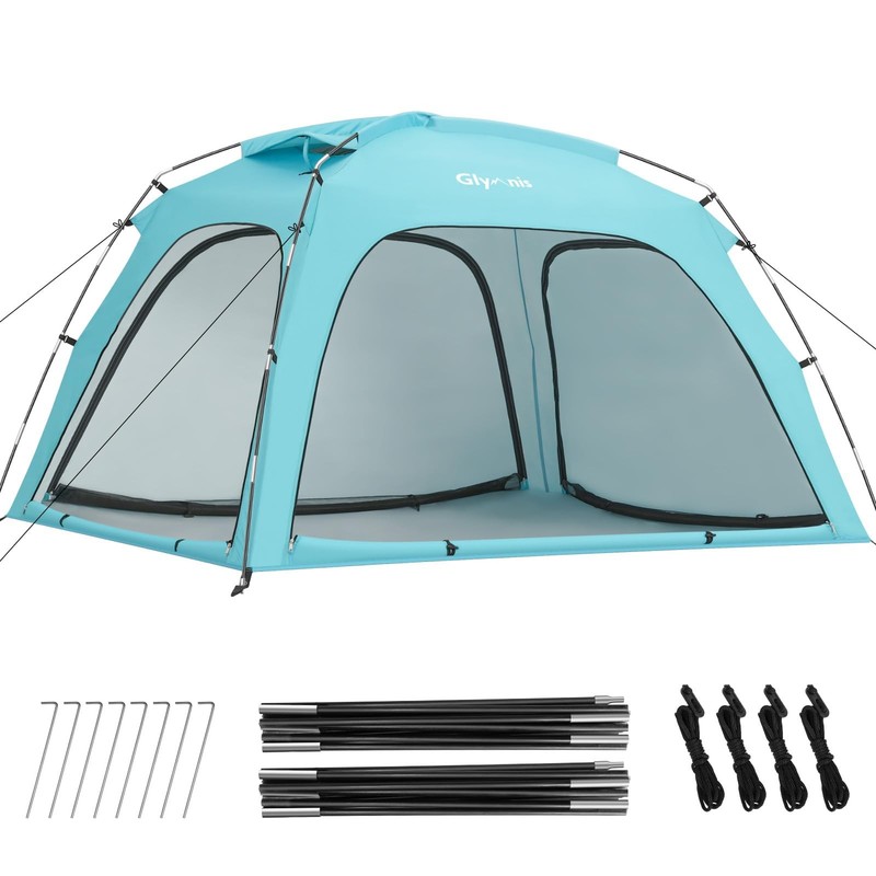 Beach Shell Beach Tent Beach Tent with 4 Zip Door and Mesh Door UVSc...
