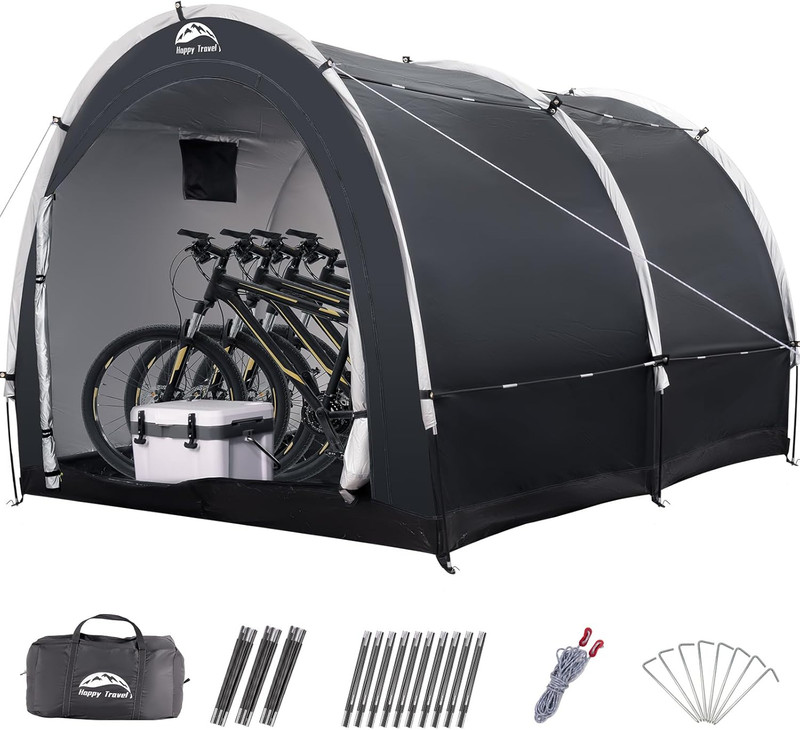 Bike Storage Tent Shed, Outdoor Waterproof Bicycle Covers Shelter with Window fo