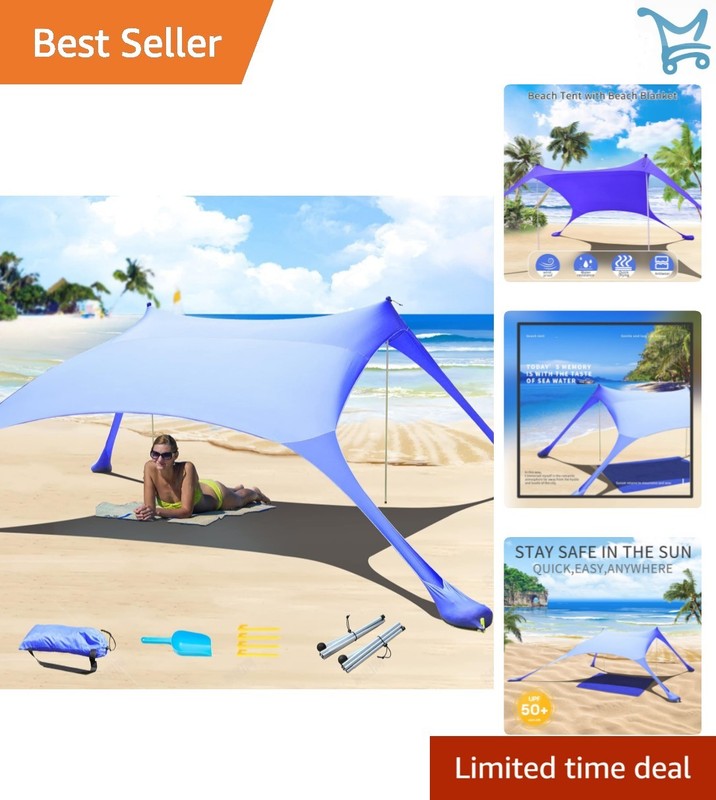 Beach Tent Sun Shelter UV Protection Canopy 77 ft Outdoor Camping Picnic