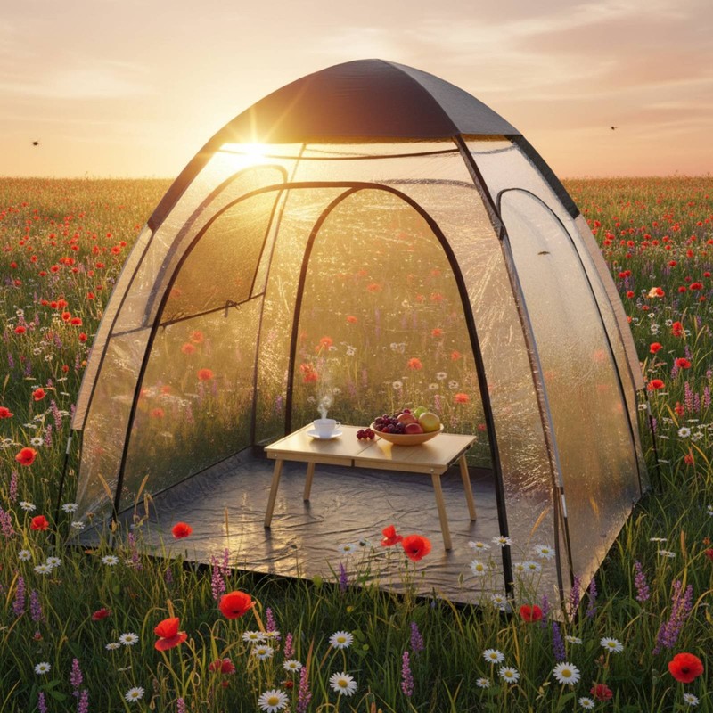 Transparent Camping Tent Water-Resistant Portable Instant Shelter Warm gallery