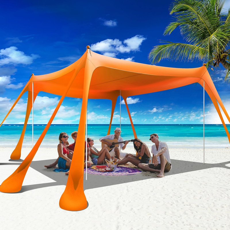 10×10 Beach Canopy Tent with UPF50+ Sun Protection & Accessories for Outdoor Fun