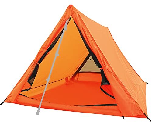 2-Person Trekking Pole Tent for Backpacking - Ultralight A-Frame Yellow