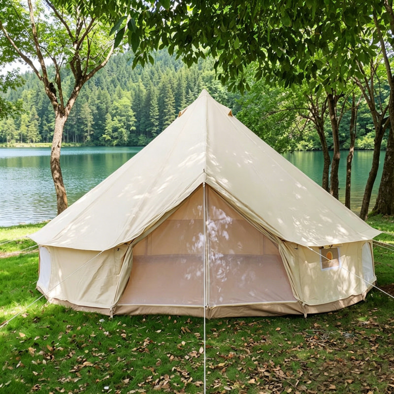 Outdoor cotton canvas bell tent 5m waterproof lawn leisure camping tent gallery