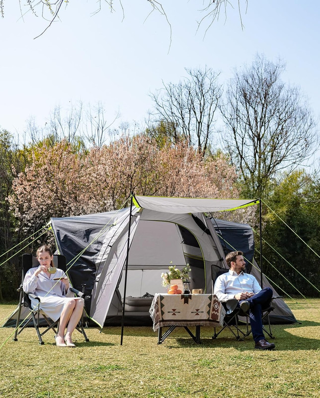 LOYEAHCAMP 8 Person Larger Extended Dome Camping Tent with 3 Rooms, Waterproof S gallery