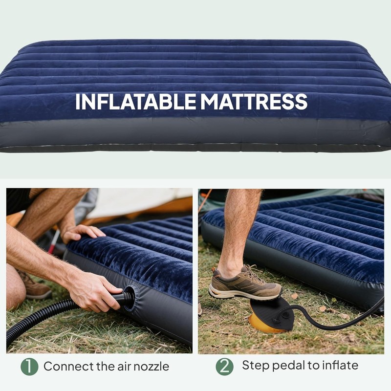 2 Person Cot Tent 4-in-1 Elevated Tent Camping Bed Combo W/ Air Mattress Bed gallery