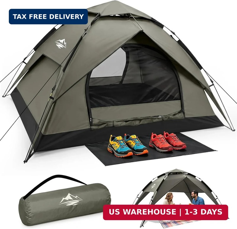 Camping Tent 2/3/4 Person Instant Pop Up Tents for Camping – 40s Automatic Easy