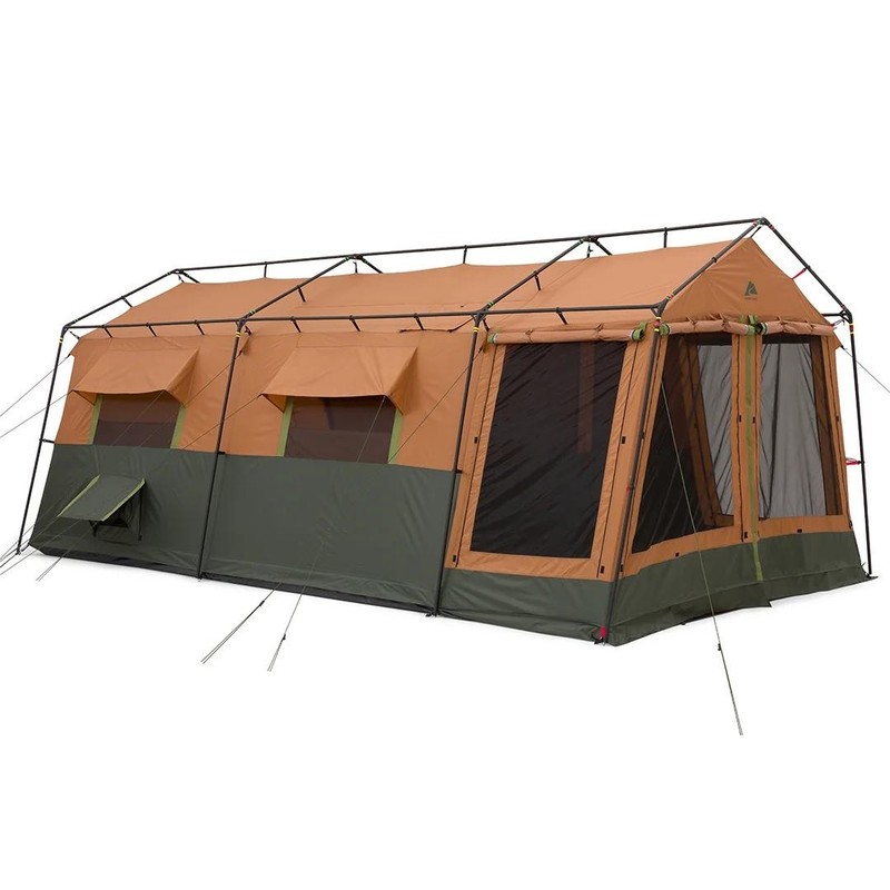 Ozark Trail 10-Person Cabin Tent 4-Seasons 84″H Tent Stove Jack Port Screen Room