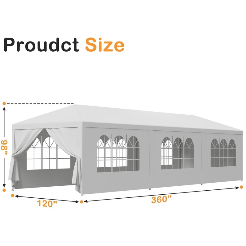 Spacious 10x30 Event Tent with Sun Protection