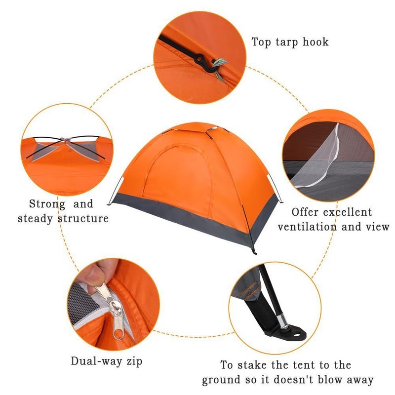Waterproof 2-3 Person Tent Backpacking Hiking Camping Tent Sun Shelter gallery
