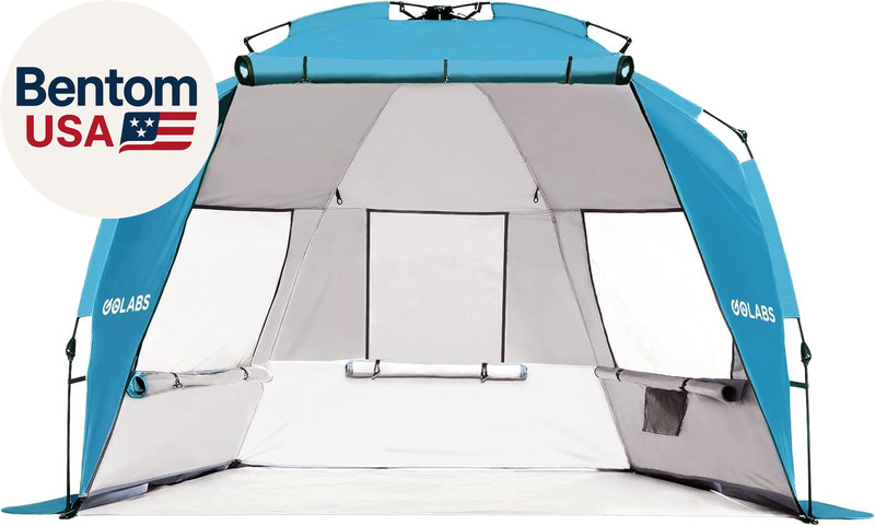 BT1 Pop up Beach Tent Sun Shelter for 3-Person, 1-Minute Setup by Pre-Attached P