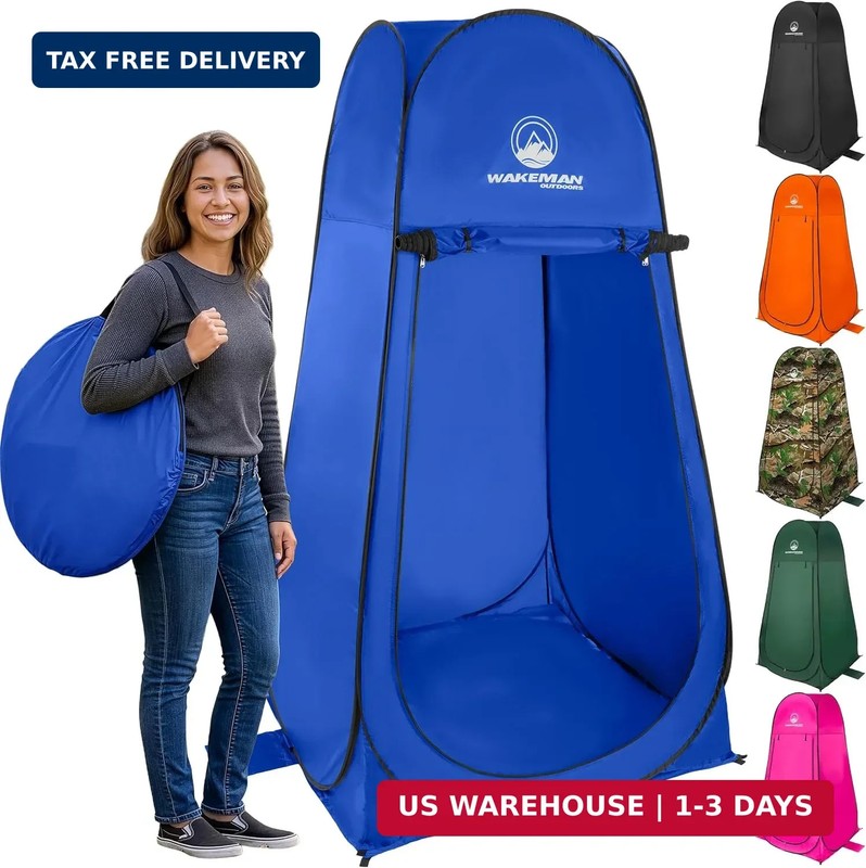 Wakeman Pop Up Changing Tent, 3.3 x 3.3 x 6.2ft, Camping Shower Tent for Portabl